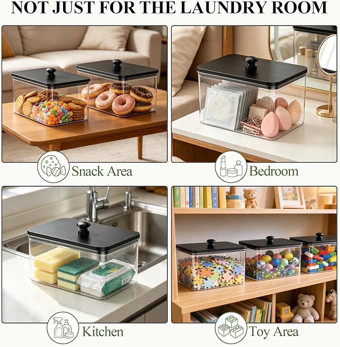 Dryer Sheet Holder with Lid, Dryer Sheet Dispenser with 6 Labels, Laundry Sheet - Image 6