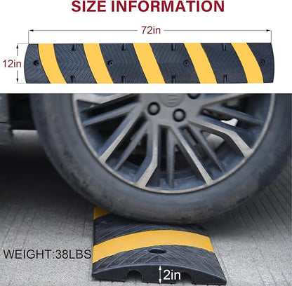 Orangestar Speed Bumps 2-Pack, 6FT Heavy Duty Rubber Driveway Bump - Image 5
