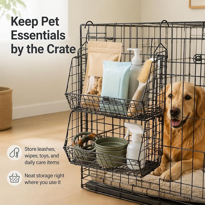2-Tier Dog Storage Organizer, Metal Hanging Closet Organizer - Image 3