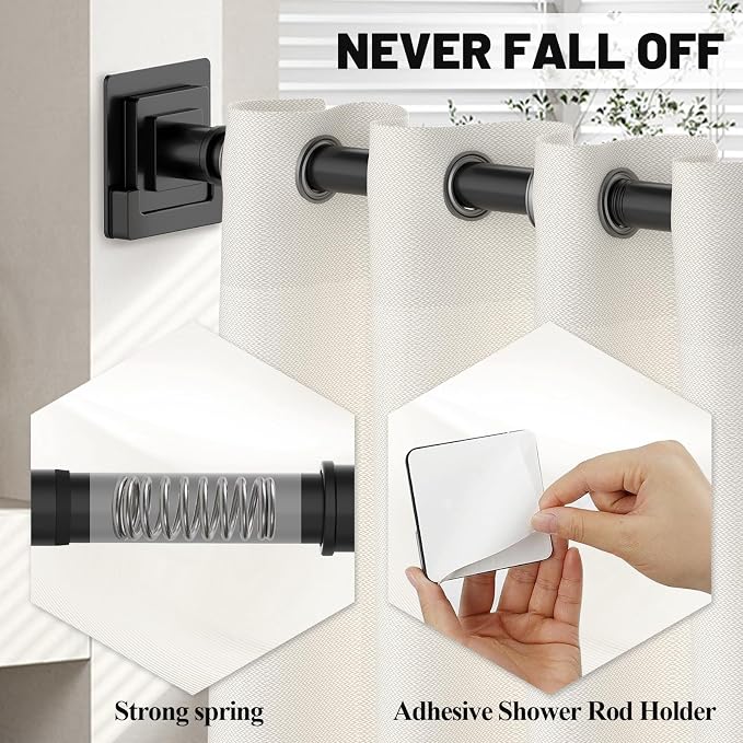 UIOSANRT Matte Black Shower Curtain Rod 31-79 inches - Image 3