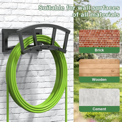 OLV Garden Hose Holder Wall Mounted, Outdoor Heavy Duty Metal Water Hose Holder - Image 5