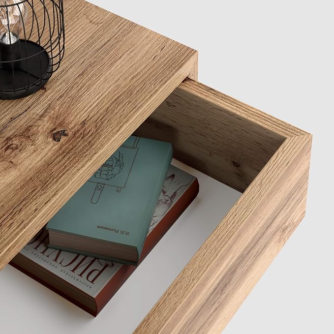 Mobili Fiver, Riccardo Floating nightstand, Rustic Oak, Made in Italy - Image 4