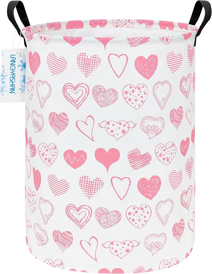 LANGYASHAN Laundry Basket Canvas Fabric Collapsible Organizer Basket by LANGYASHAN
