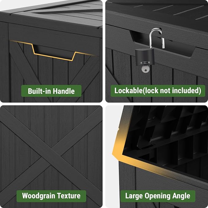 Mars Villa 31 Gallon Deck Box, Outdoor Storage Box Waterproof, Outside Resin - Image 5