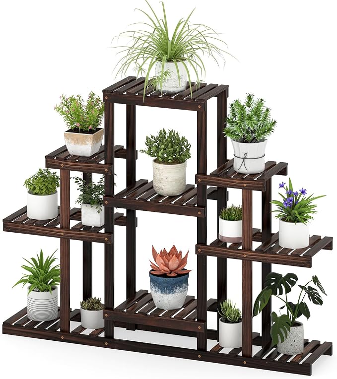Giantex Plant Stand Indoor & Outdoor, 6 Tier Wood Flower Pot Stand by Giantex