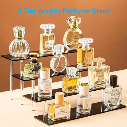 4 Tier Perfume Organizer Stand, Acrylic Risers Display Stands, Display Risers - Image 2