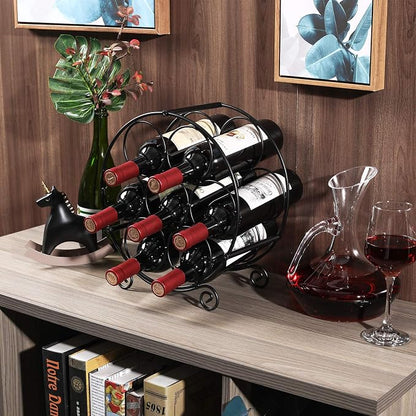PAG 7 Bottles Freestanding Countertop Wine Rack, Metal Small Table Top Wine Rack - Image 5