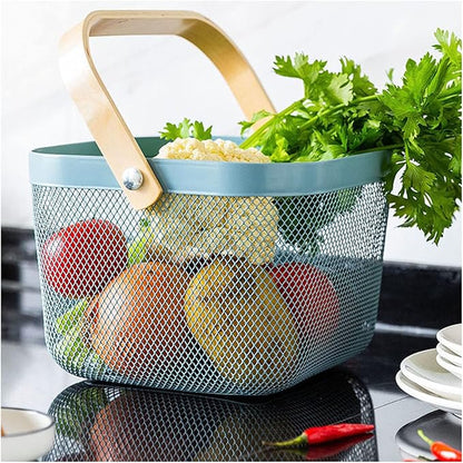 AJIODA Metal Mesh Steel Basket, Storage Organizer Basket Multi-functional - Image 7