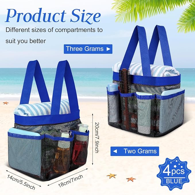 Hillban 4 Pcs Mesh Shower Caddy Portable Shower Caddy - Image 2