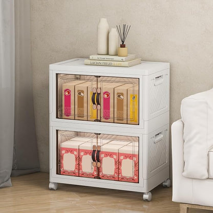 Storage Bins with Lids and Wheels, Collapsible Bathroom Storage Cabinet with by Unknown