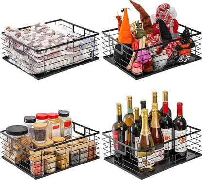 TOPZEA Black Metal Food Storage Basket - Image 3