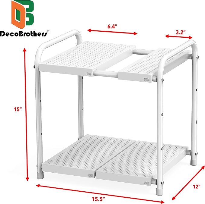 Deco Brothers Under Sink 2 Tier Expandable Shelf Organizer - Image 4