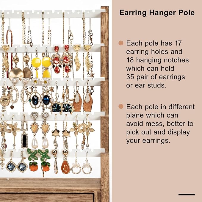 Pinzoveco Earring Organizer, 5 Layer Earring Holder Organizer - Image 3