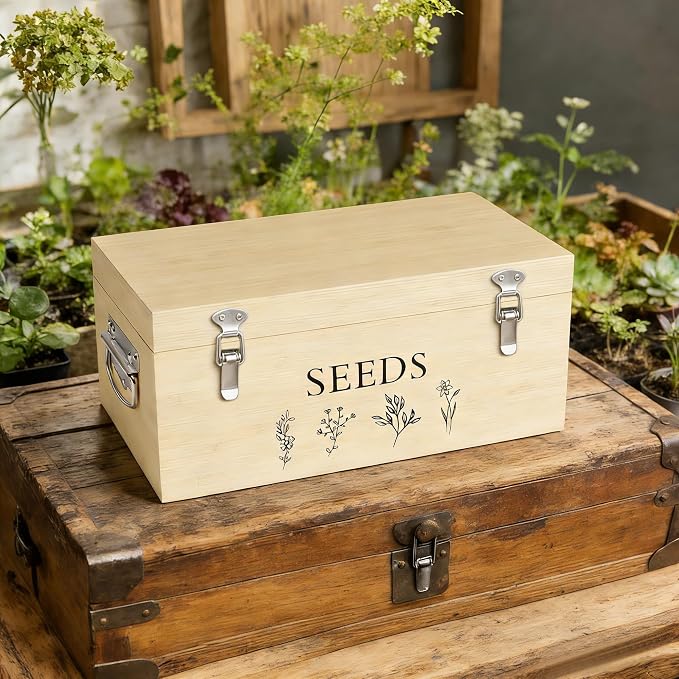 Bamboo Seed Storage Organizer, Large Garden Seed Organizer - Image 7