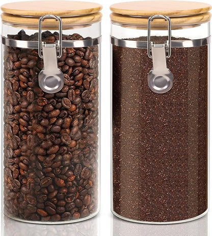 Glass Storage Jars Set Elegant Containers by EQEYBRAND