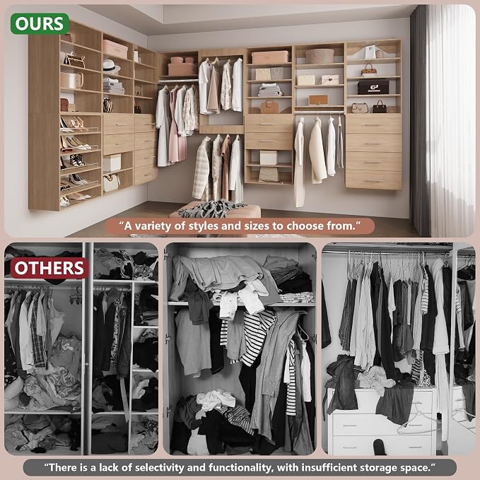 Short Tower Closet Mounted Storage Unit, Modular Closet System, Wood Closet - Image 7