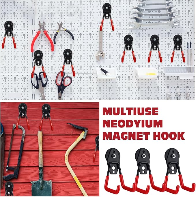 Landhoow Large Magnetic Hooks Heavy Duty Garage Magnet Hooks Strong Storage - Image 5