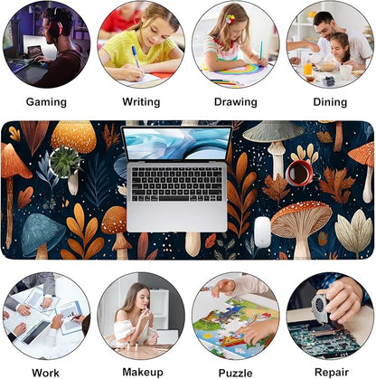 Mushroom Forest Mouse Pad – Large Extended Desk Mat 31.5 x 11.8 in– Autumn - Image 9