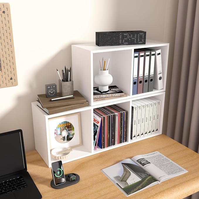 Wooden 2 Cube Storage Organizer, 2 Tier Storage Cubes Storage Display Cubby - Image 9