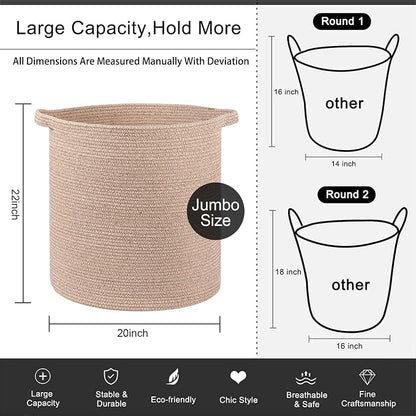 OIAHOMY 80L Laundry Hamper, Storage Basket - Image 4
