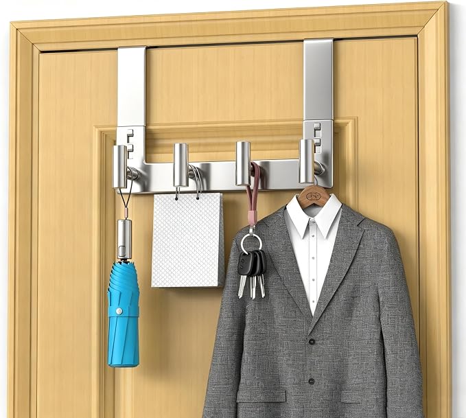 PMMASTO Over The Door Hooks, Fits 1-3/4" Thick Door No Drill Hooks - Image 4
