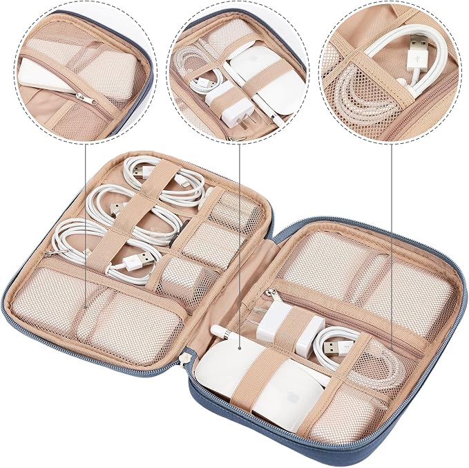 NISHEL Travel Cord Organizer Case, Tech Electronic Bag, Essentials - Image 3