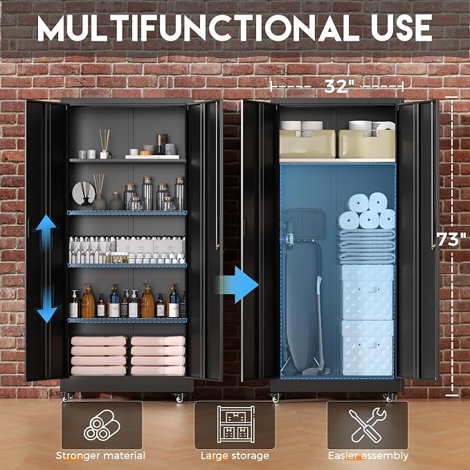 Greenvelly Metal Garage Storage Cabinet - Image 3