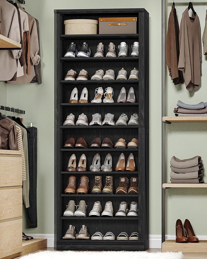 Hzuaneri Shoe Storage Cabinet, 10 Tiers Farmhouse Tall Shoe Cubby Organizer | - Image 7