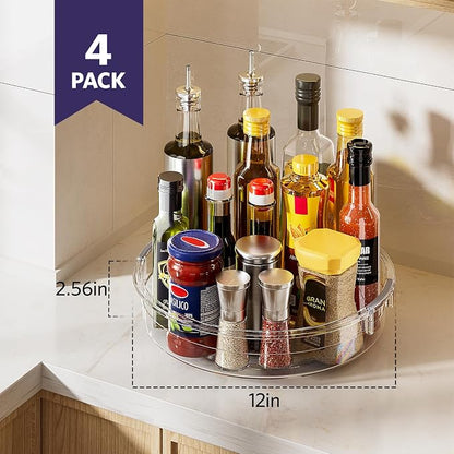 LAMU 4 Pack 12in Lazy Susan Organizer, Refrigerator, Table Top, Pantry - Image 2
