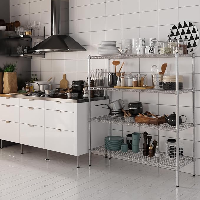 18" Deep x 48" Wide x 54" Height Wire Shelving Kit | 4-Tier | NSF Commercial - Image 2