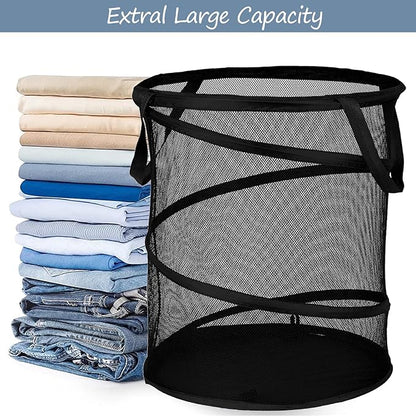 BATTOO Mesh Collapsible Laundry Baskets, Foldable Pop Up Laundry Hamper - Image 4