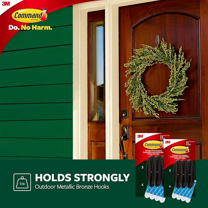 Command Outdoor Large Hooks, Holds up to 5 lbs, Damage Free Hanging Wall Hooks - Image 4