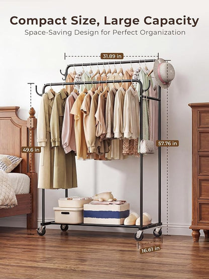 Clothes Rack, Rolling Clothing Rack - Image 3