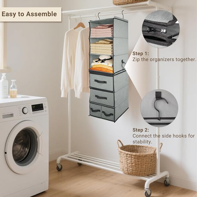 Durable 2-in-1 Hanging Closet Organizer - Image 8