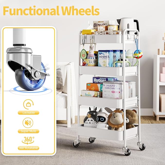 TOOLF 4-Tier Rolling Cart - Image 4