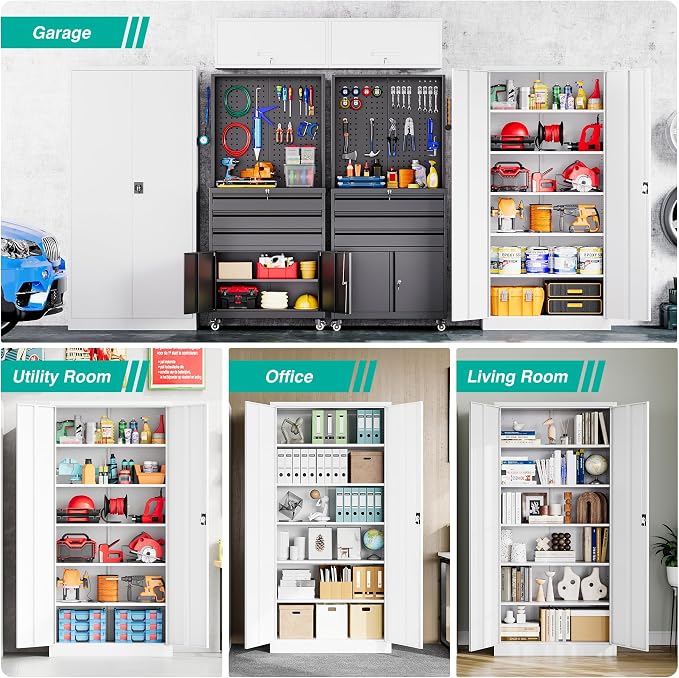 SISESOL Wide & Deep Metal Storage Storage Cabinet - Image 4