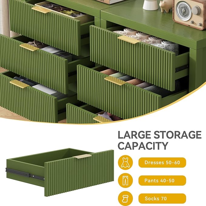 6 Drawer Dresser, Modern Wood Storage Chest of Drawers Organizer - Image 4