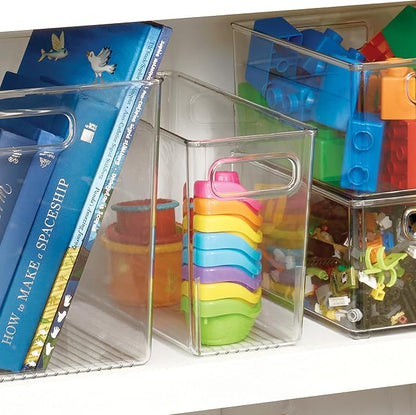 iDesign Slim Clear Plastic Bathroom Storage Bin, Tall Narrow | Organizer - Image 6