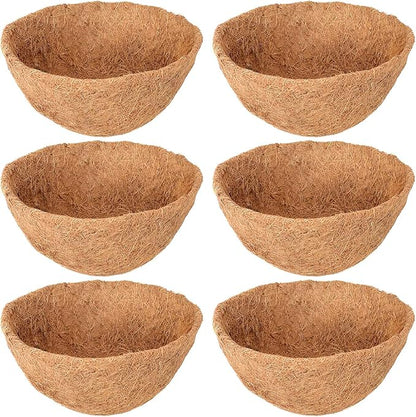 6 Pack 12 Inch Hanging Basket Coco Liners Replacement, 100% Natural Round by Legigo