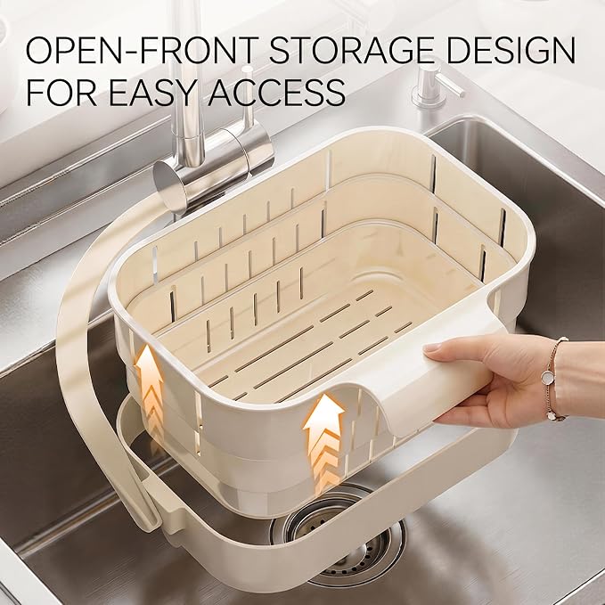 Foldable Hanging Kitchen Sink Drain Basket, Collapsible Space Saving Colander - Image 8