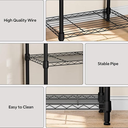 3 Tiers Shelf Metal Storage Shelves Wire Rack Closet Organizers - Image 3