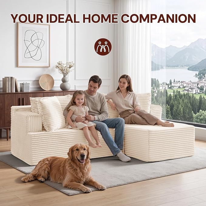Korser Boneless Couches for Living Room, Cloud Couch Sectional - Image 3