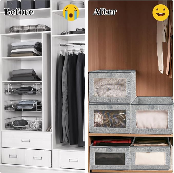 6 Pieces Linen Closet Storage Bins - Image 5