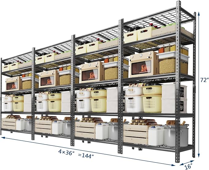 Garage Shelving 2200 LBS Storage Shelves Adjustable Metal Shelving Unit Heavy - Image 2