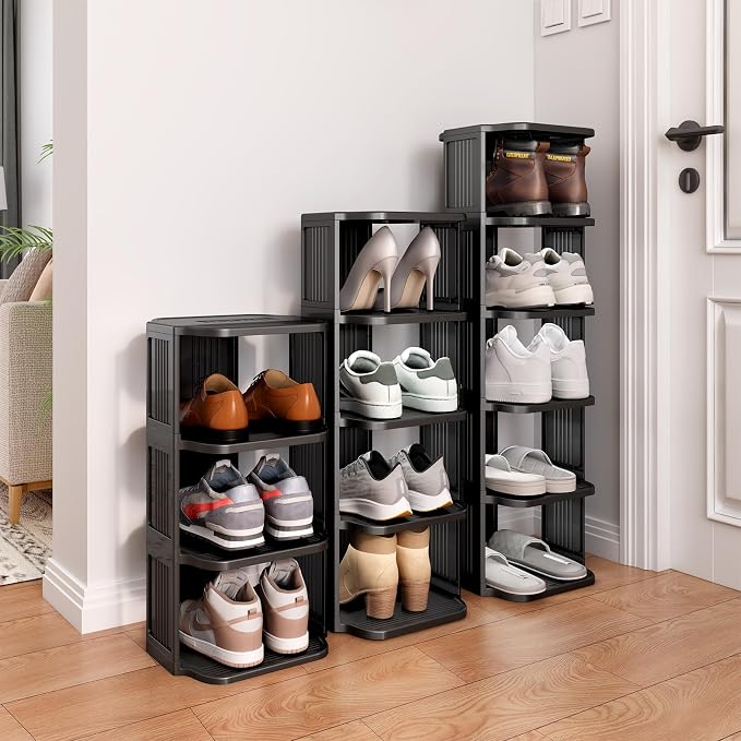 Shoe Racks for Closet, 5 Tiers Stackable Shoe Rack for Front Door Entrance Free - Image 2