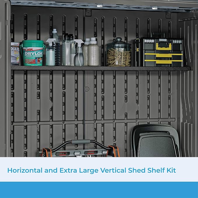 Suncast Horizontal or XL Vertical Shed Shelf Kit, Space Saving Shelving - Image 7