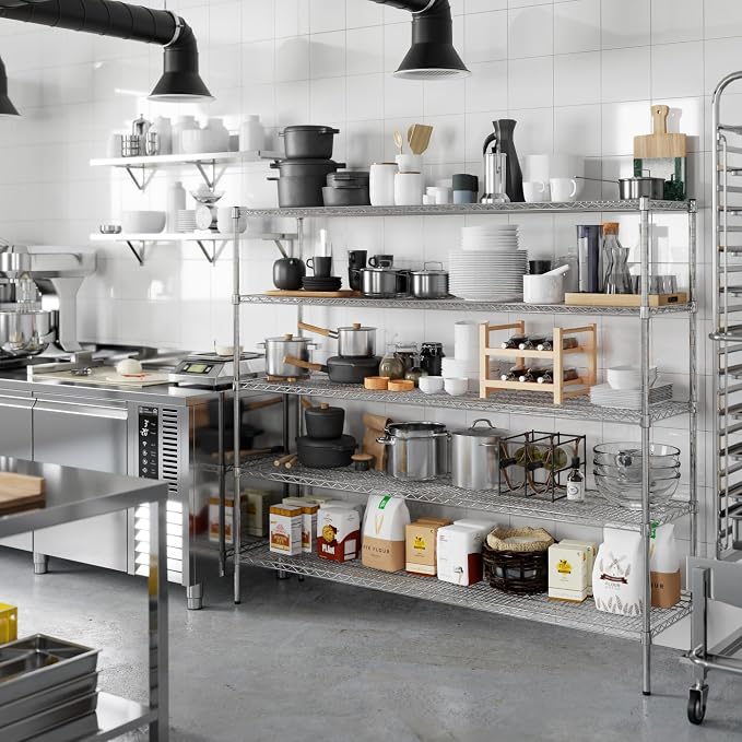 18" Deep x 72" Wide x 64" Height Wire Shelving Kit | 5-Tier | NSF Commercial - Image 6