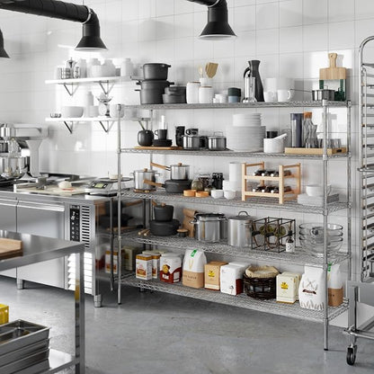 18" Deep x 72" Wide x 64" Height Wire Shelving Kit | 5-Tier | NSF Commercial - Image 6