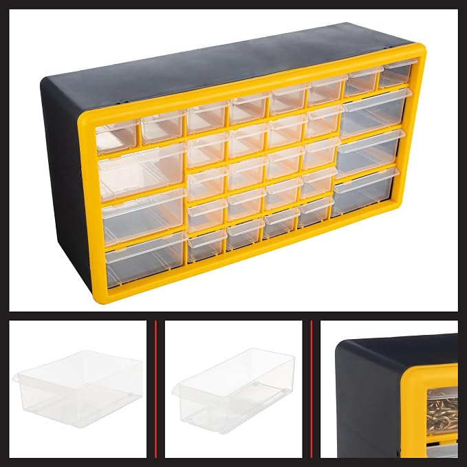 Stalwart 30-Drawer Plastic Small Parts Organizer, or Wall Storage Drawers - Image 6