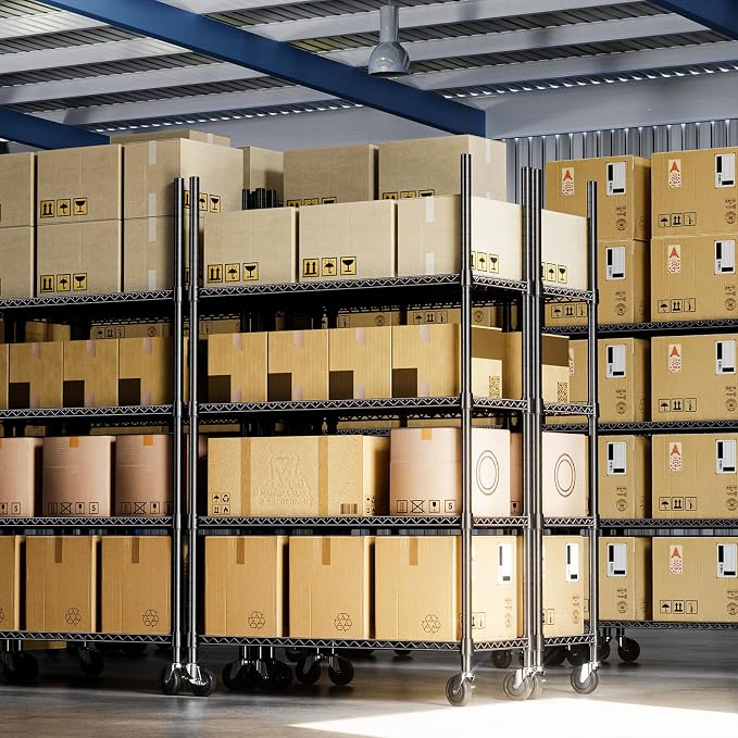 Wire Shelving Unit with Wheel, 53 inch Wide shelving - Image 9
